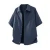Fabricante Direto Camisas Xadrez Retrô Americano de Manga Curta para Homens e Mulheres, Camisas Casuais Largas de Verão, Camisetas Estilo Jovem