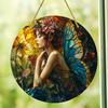 Disco Acrílico Creativo Transfronterizo Colgante Plano Sueño de Princesa Cuento de Hadas Belleza Imagen Atrapasol Decoración de Ventana Letrero Colgante para Porche