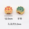 Pulsera de oro artesanal con forma de bolsa de fufu de flor de durazno, método antiguo, calabaza koi, aleación de alta conservación del color, con orificio pasante de aceite, accesorios de joyería
