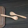 Cuchara de Madera de Haya Natural, Cuchara de Postre, Cuchara para Helado, Cuchara de Café de Madera de Haya, Cuchara para Condimentos, Fabricante, Suministro Transfronterizo, Se Puede Imprimir Logo