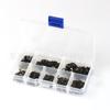 550 PCs definir anel de retenção aberto aço manganês preto E-tipo mola de pressão 1,5-6 mm combinação de fivela de eixo de anel de pressão preto