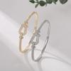 Hebilla de Herradura Anillo de Diamantes Completo Pulsera Celebridad de Internet Lulu Mismo Estilo Circonita Microincrustada Anillo Abierto Creativo Anillo de Dedo para Mujer