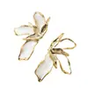 Pendientes de Botón de Pétalo de Color Sólido Estilo Barroco Europeo y Americano Nuevo Transfronterizo Heming Accessories Sensación de Lujo de Gama Alta Pendiente de Vacaciones para Mujer