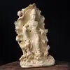 Marfil Artificial Talla de Fruta Hoja de Loto Estatua de Buda Avalokiteshvara Decoración de Escritorio para el Hogar Manualidades Venta al por Mayor y Dropshipping