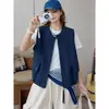 Chaleco sin mangas de cuello redondo estilo coreano para mujer, nuevo modelo otoño 2025, corte holgado, adelgazante, elegante, chaleco top rejuvenecedor