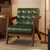 Cadeira Sofá de Madeira Maciça Estilo Nórdico Sala de Estar Estilo Meio do Século Cadeira Individual Confortável Varanda de Casa Richard Cadeira com Encosto de Lazer