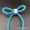 Grampo de Cabelo Laço Amarrado Transfronteiriço Luxo Super Brilhante Full Diamond Cordão de Laço Broche