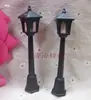 2 lâmpadas de rua decorativas pequenas de plástico artesanato enfeites de mesa acessórios DIY lâmpada de rua mini preta 8/10CM