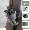 Taza grande de vidrio con alto valor estético, taza con popote de lujo ligero, portátil para estudiantes, parejas de mujeres, taza de gran capacidad, taza de café