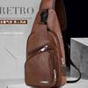 Bolsa de Pecho de Otoño e Invierno para Hombre, Bolso Cruzado Casual para Hombre, Bolso de Hombre de Cuero de Color Sólido, Nuevo Bolso de Moda Transfronterizo de Comercio Exterior, Versátil