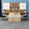Mesa de Escritório Financeiro com Armário Alto Estação de Trabalho Contábil Dupla Face Face a Face Combinação de Mesa e Cadeira para Escritório de Pessoal Simples Moderno