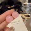 Pendientes de Bola de Semicírculo Rosa Románticos Nuevos de Verano con Pasador de Plata S925 Pendientes Dulces Versátiles para Mujer Venta al por Mayor