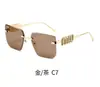 Gafas de sol 2026 con cambio de color, Lujo de alta gama, Adornadas con pedrería, Sin montura, Borde cortado con letras, Gafas de sol de alta gama de moda para mujer, Transfronterizo