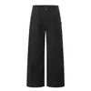 Pantalones de Trabajo de Mezclilla Estilo Retro Americano Yongfang para Hombres y Mujeres, Sueltos Desconstruidos con Retazos Moda Urbana Casual Rectos de Pierna Ancha