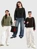 Primavera Exterior Holgado Casual Deportivo Adelgazante Estilo Corto Reductor de Edad Cuello Redondo Versátil Casual Top Chaqueta Cortavientos Mangas Largas