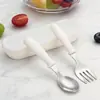 Cuchara de Acero Inoxidable 304, Vajilla Infantil Estilo Escandinavo, Cuchara y Tenedor de Aprendizaje para Bebé, Cuchara para Suplemento Alimenticio de Bebé, Vajilla Portátil