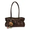 Bolsa tote estilo coreano personalizada plissada de grande capacidade 2026 nova bolsa de mão moderna com fivela de cinto bolsa de ombro para axila