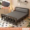 Cama Dobrável Cama de Casal 1,5m Doméstica Simples Reforçada Cama de Solteiro Dormitório de Adultos Aluguel Portátil Placa Dura Cama de Ferro