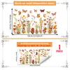 Uma Variedade de Adesivos de Janela com Folhas de Bordo em Cores de Outono e Florais para Portas e Janelas de Vidro, Adesivos de Vidro com Aderência Estática e Visibilidade Dupla Face