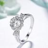 Coroa de orelha de gato imitação de anel de diamante Mosan anel de diamante de nicho feminino luz luxo vento frio anel de casamento uma geração de cabelo