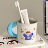 Vaso para Enjuague Bucal Familiar para Uso en Casa, Acero Inoxidable Lindo 316, Alto Valor Estético, Portacepillos de Dientes para Parejas, Vaso Dental para el Hogar, Vaso de Dibujos Animados