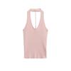 Fs596-25 Novo Estilo de Verão Estilo Europeu e Americano Estilo Blogueira Ins Sexy Sexy Decote Halter Sem Costas Decote V Regata Tricotada