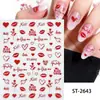 Nuevas Pegatinas para Uñas del Día de San Valentín al por Mayor Labios Sexy Amor Rosa Amor Inglés Pegatinas para Uñas del Día de San Valentín