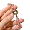Corrente para Clavícula de Cristal Branco Quase Vítreo de Alta Qualidade 8mm com Design de Morango Verde Natural 17mm