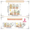 Varios Adhesivos de Pared de Tren de Animales Lindos de la Jungla para Dormitorio y Sala de Estar Pared de Fondo Decoración del Hogar Adhesivos de Pared Autoadhesivos