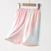 Shorts de Proteção Solar Infantil Categoria a Verão Calças Esportivas de Secagem Rápida para Meninas Shorts Tie-Dye Gradiente de Seda Gelada para Meninos Atacado