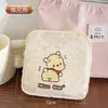 Bolsa de Almacenamiento Mini de Dibujos Animados para Toallas Sanitarias Portátil Linda Gran Capacidad Algodón Menstrual Bolsa de Lona