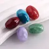 Estilo chino dos colores imitación jade perforado óvalos cuentas DIY cadena para teléfono móvil pulsera anillo colgante accesorios material