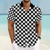 Camisas masculinas de manga curta com estampa digital 3D, estilo praia e resort havaiano, mais vendidas na primavera e verão, transfronteiriças