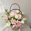 Bolsa Tote Flor de Natal, Bolsa Tote Flor Kraft, Sacola para Embalagem de Flores, Caixa para Embalagem de Arranjo Floral com Flores Azuis