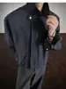 Chaqueta retro americana de retazos con solapas para hombre, otoño, corte limpio, abrigo de trabajo deconstruido elegante y holgado