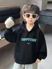 Sudadera con capucha estampada para niño de primavera y otoño, sudadera con capucha elegante estilo coreano para niños, prenda superior para niños de tamaño pequeño y mediano, calidad de exportación