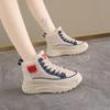 Zapatos Blancos de Invierno 2024 con Forro Polar de Caña Alta Nuevo Estilo Coreano ins Estudiante Femenina Aumento de Altura Deportes Cálidos Ocio K6701