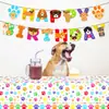 Zb284 Mantel de Patas de Perro Hueso Colorido 130*220cm Mantel Desechable para Fiesta de Cumpleaños Mantel de Mesa para Fiesta Pe