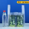 Saco Plástico Transparente Espessado Bolsa Tote para Catering de Alimentos Bolsa Branca de Conveniência Bolsa para Levar Grande Sacola de Compras Atacado