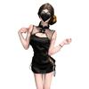Noche Dorada Lencería Sexy Sexy Vintage Jacquard Tirante Cheongsam Uniforme Tentación Perspectiva Cuello Botón Cárdigan qqny