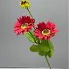 Estilo pintura al óleo vintage girasol artificial de tres cabezas césped exterior boda escenario fondo arreglo floral decoración