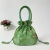 Bolso de Mano para Mujer Bolso Pequeño Bolso de Mano Estilo Étnico Bolso Bordado Bolso de Mamá Bolso Cubo para Mujer Cierre de Cordón Bolso para Teléfono Móvil Hanfu