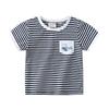 Camiseta informal de manga corta a rayas para niño, ropa de verano para niños, camiseta de media manga para bebé, top cómodo con bloques de color para niños pequeños y medianos