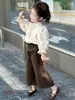 Traje de niña Primavera 2025 Nuevo Estilo Coreano Casual de Primavera Vestido para Niña Ropa de Moda Elegante Conjunto de Dos Piezas