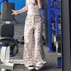Jeans Anchos con Estampado de Dibujos Animados Talla Grande para Mujer Largo hasta el Suelo para Gorditas mm Rectos Blancos Sueltos Pantalones Hellokitty