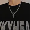 Collar Cruz para Hombre Cadena para Clavícula Versátil de Moda Accesorios de Joyería Estilo Hip-Hop para Hombres