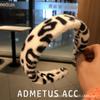 Arco de Cabelo Estampa de Leopardo Arco de Cabelo Retro Elegante Celebridade da Internet Aro Largo Outono e Inverno Grampo de Cabelo Pelúcia Pele Sintética Acessórios de Cabelo Moda Nova Feminina