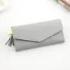 Nueva Cartera Larga para Mujer Bolso Único Estilo Coreano Moderno Cartera de Estudiante Moda Simple Corazón Borla Hebilla Cartera Cartera