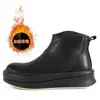 Botas de Cano Curto de Couro Bovino Masculinas Moda Outono e Inverno Casual Versátil Sola Grossa Aumento de Altura Botas Chelsea Masculinas Botas de Cano Curto de Couro Modernas