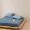 2026 Novo 100% Algodão de Fibra Longa Lençol com Elástico Item Único Luxo Leve Todo Algodão Capa de Poeira Cobertura Completa para Colchão Cobertura de Cama Pura Algodão Proteger